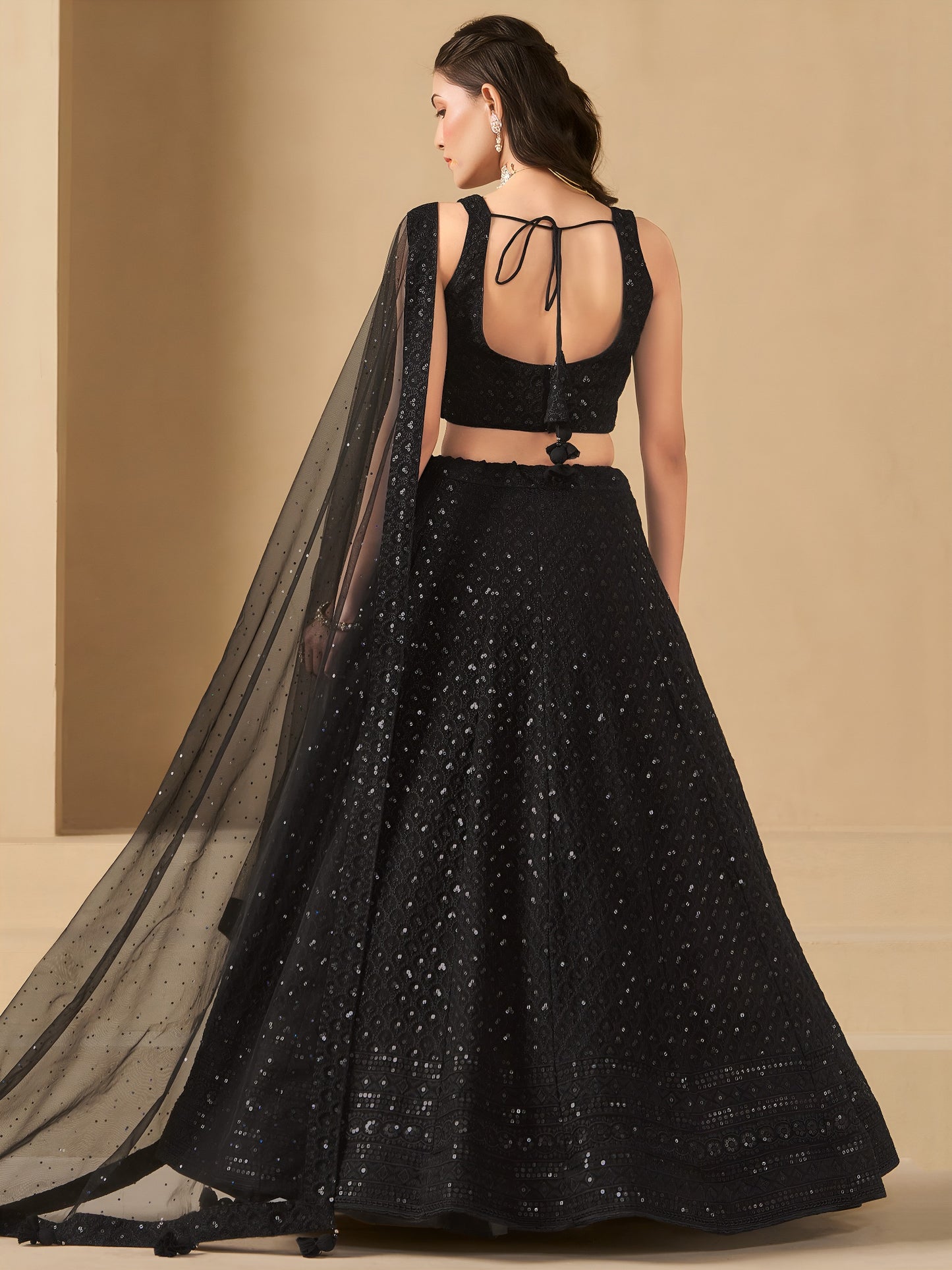 Captivating black georgette lehenga choli