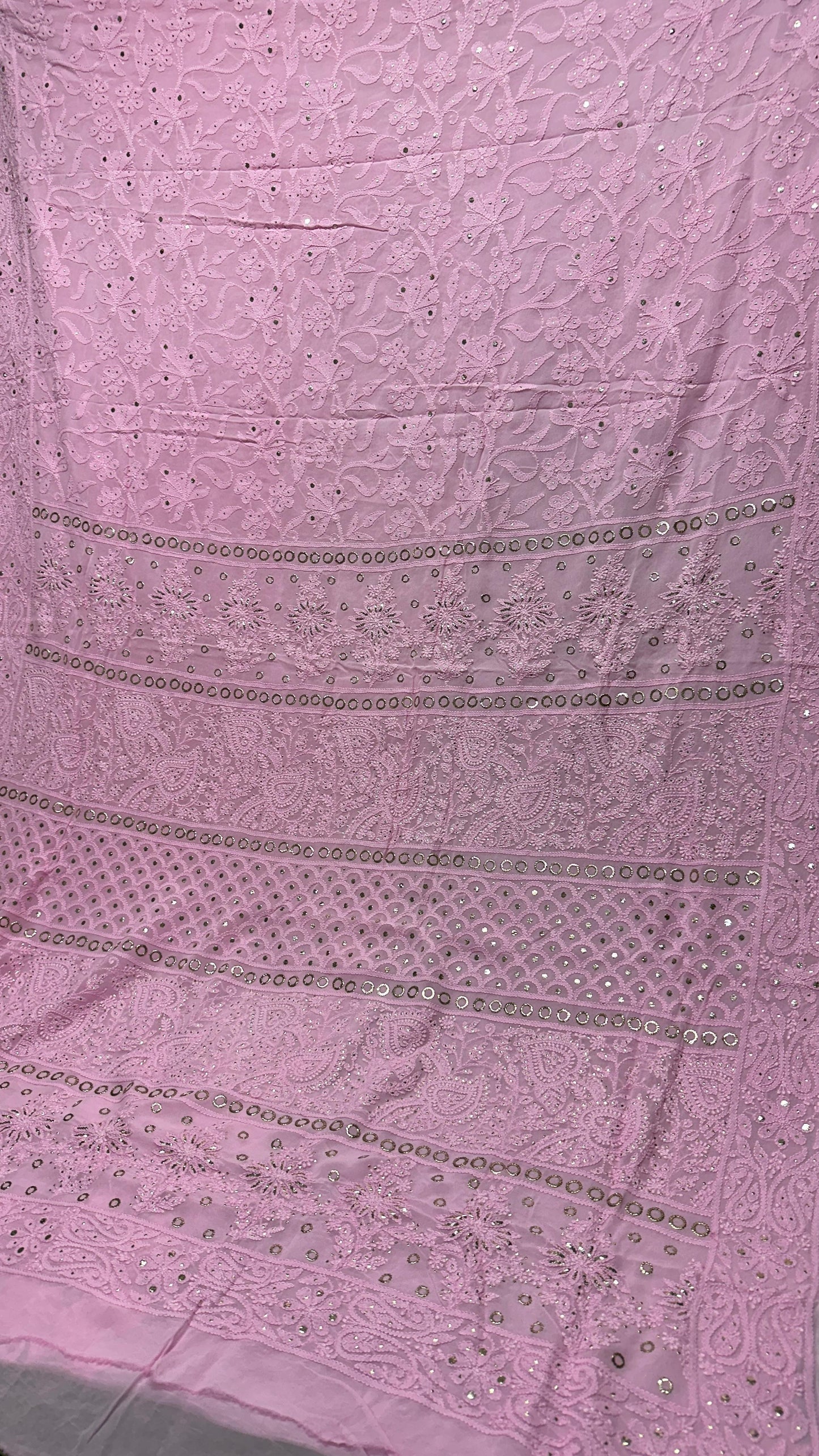 Georgette Chikankari Saree with Mukaish Work