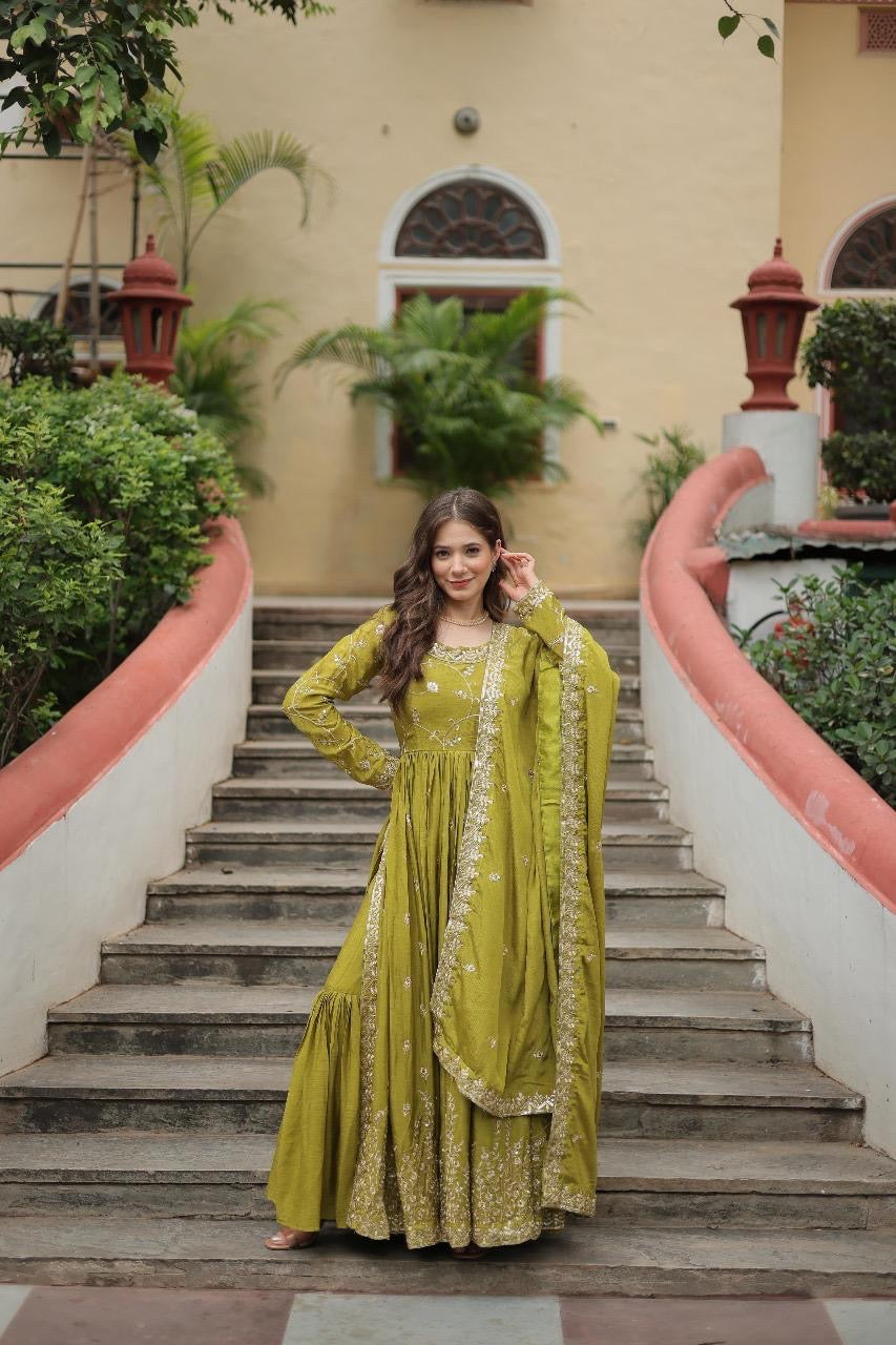 DESIGNER READYMADE TOP-SHARARA-DUPATTA Festival Wear