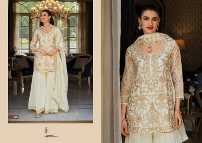 Embroidered NC Moss Sharara Suit with Beads