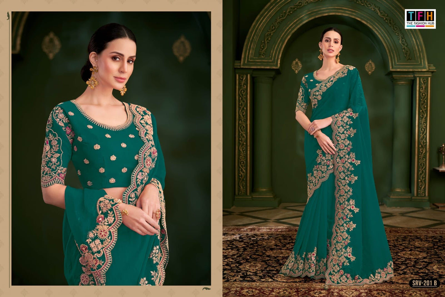Premium Shimmer Tissue Metallic Silk Blend Saree