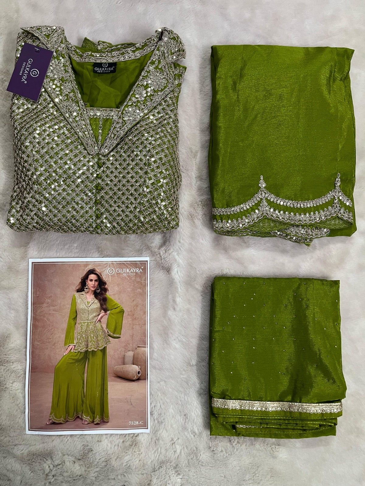 Fusion Collar-Neck Peplum & Palazzo Set