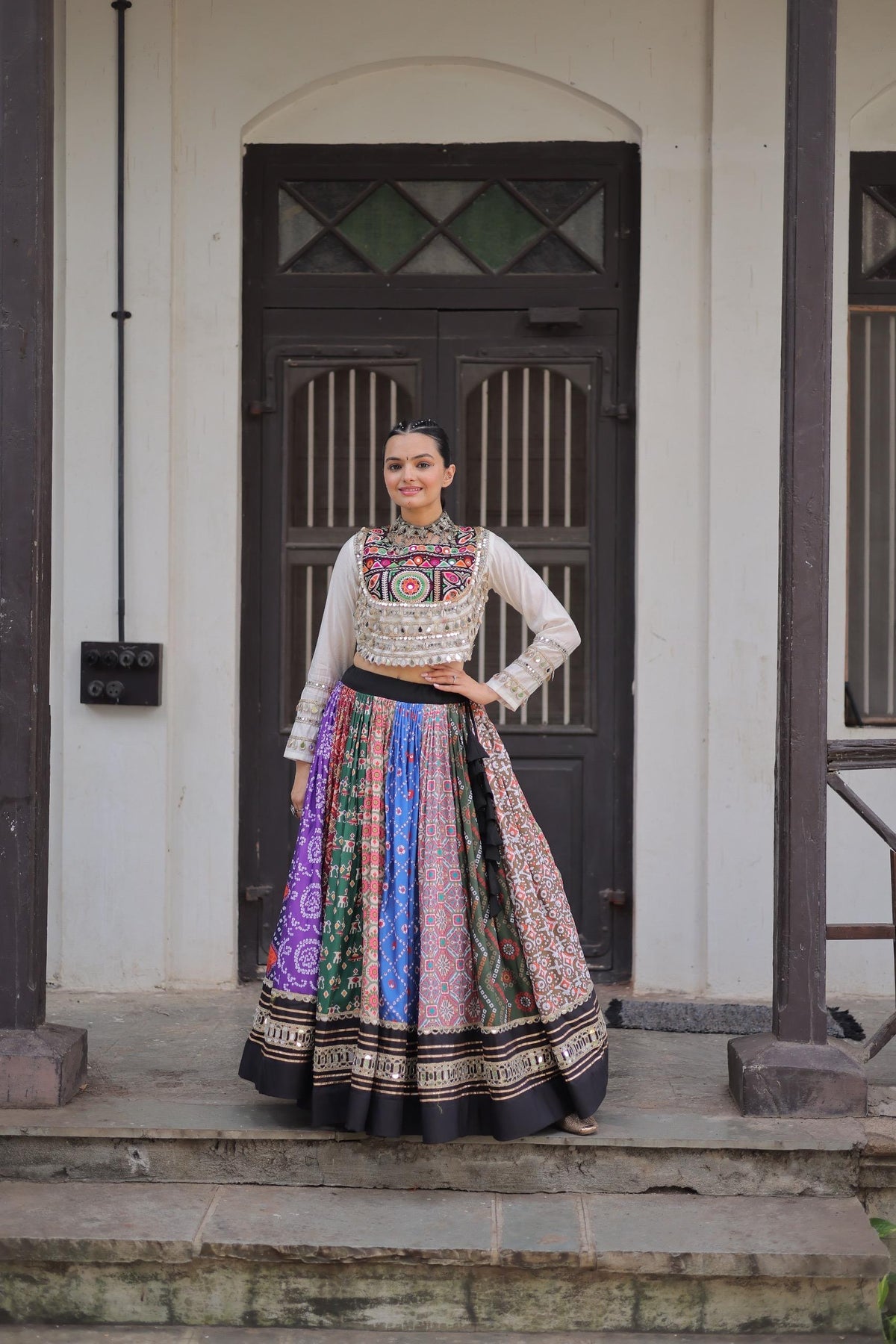 Multi-Color Patchwork Chaniya Choli with Gotta Patti & Bandhani Prints