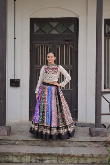 Multi-Color Patchwork Chaniya Choli with Gotta Patti & Bandhani Prints