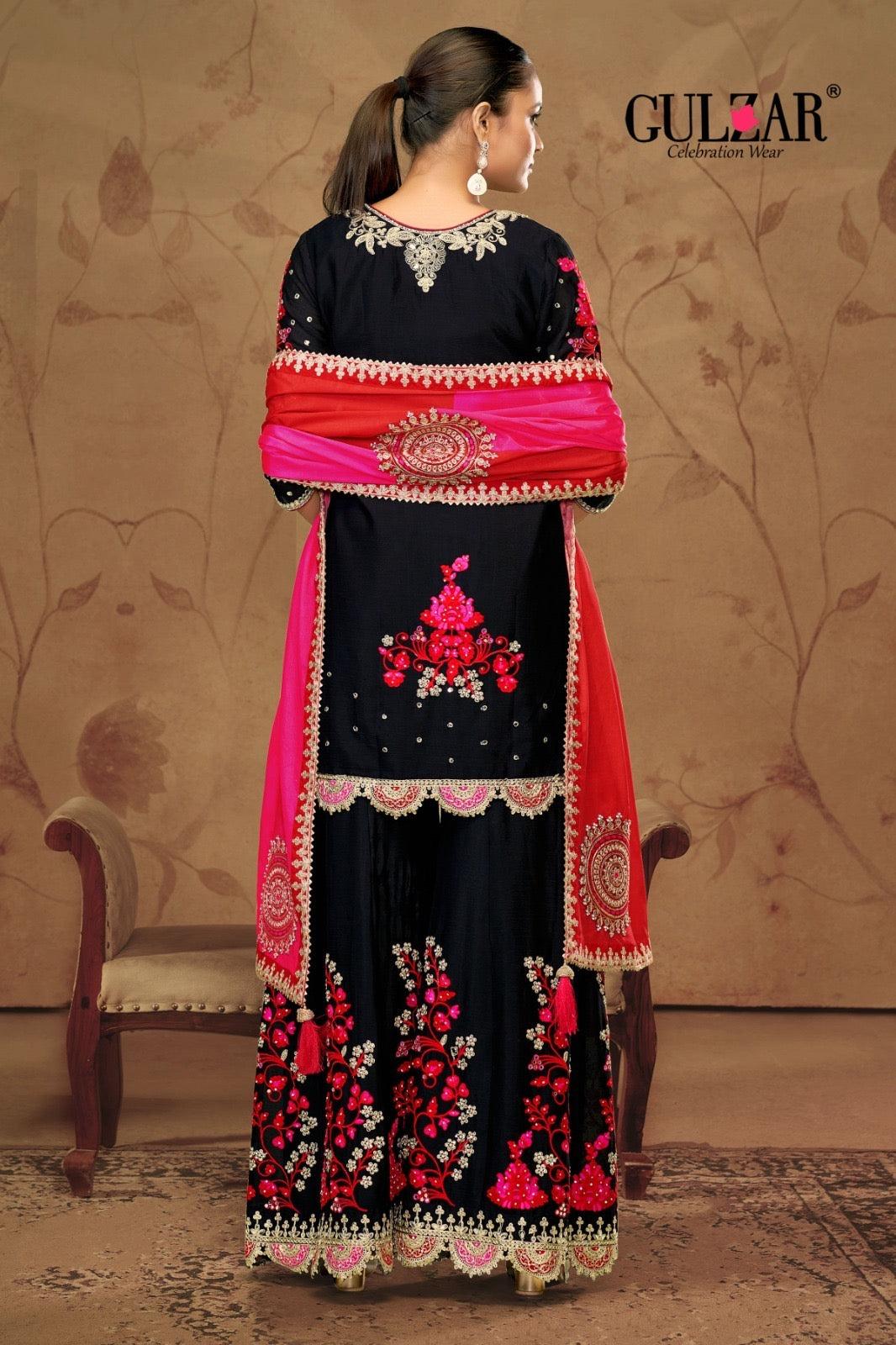 Celebration wear embroidered sharara set