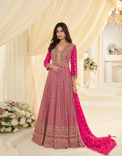 Regal tradition with modern sophistication Anarkali cut gown