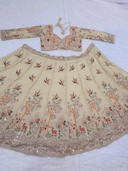 Premium Rangoli Silk Lehenga Choli with Embroidery & Dupatta