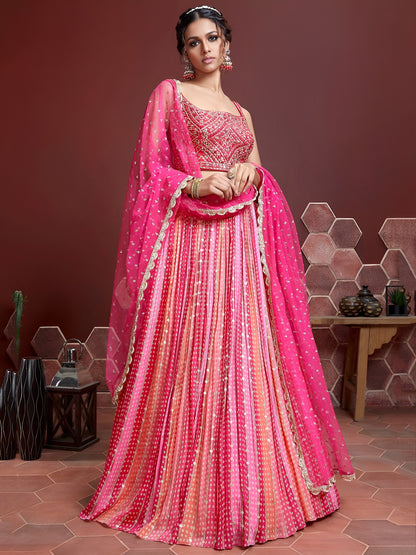 Designer Embroidery & Mirror Work Lehenga Choli | 10 Colours