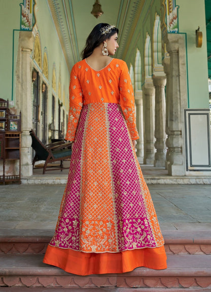 Embroidered Anarkali skirt Set with Heavy Embroidery and Stone Work
