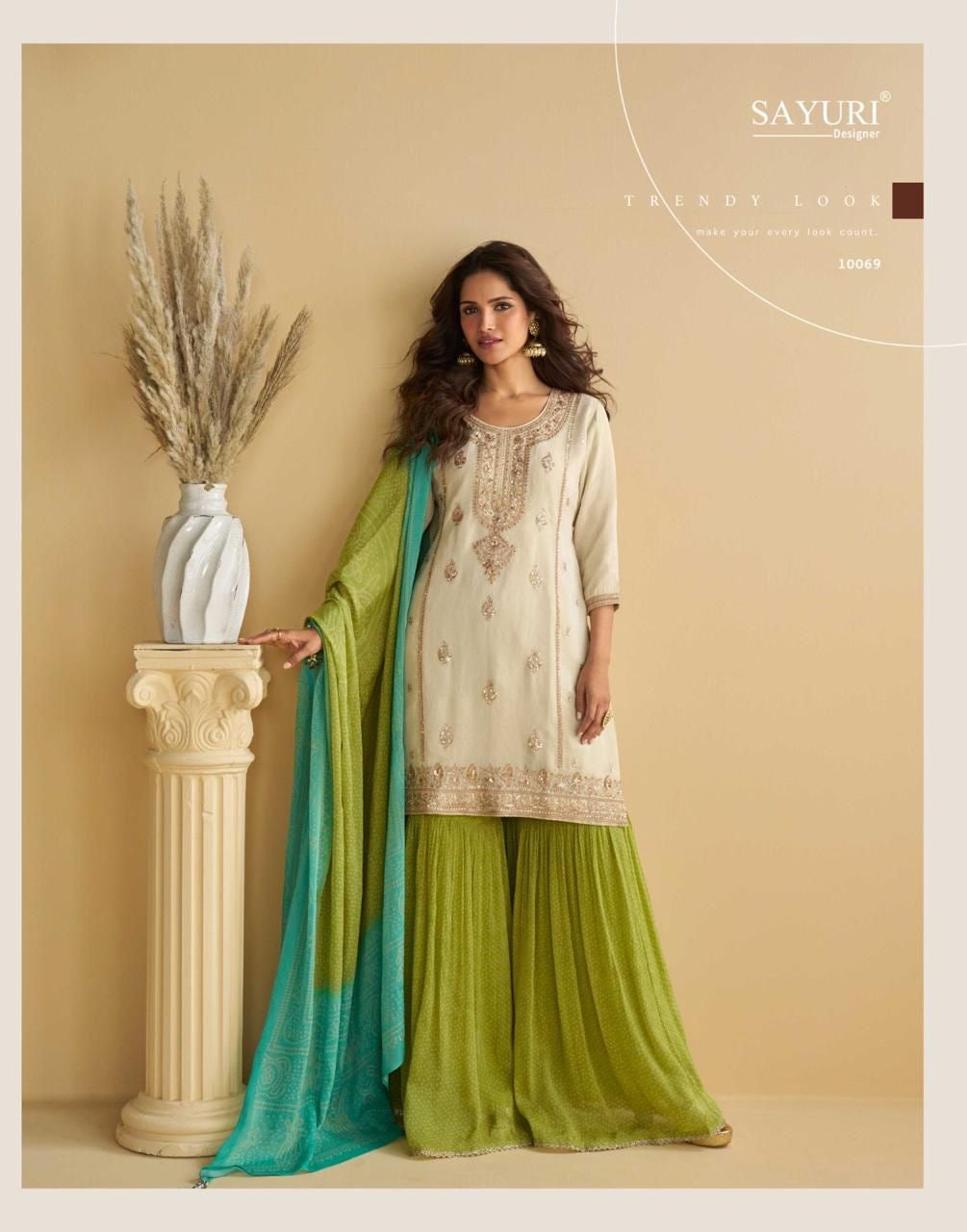 Delicate Elegance Chinon Silk Plazo Set