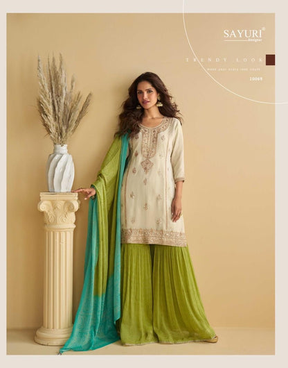 Delicate Elegance Chinon Silk Plazo Set