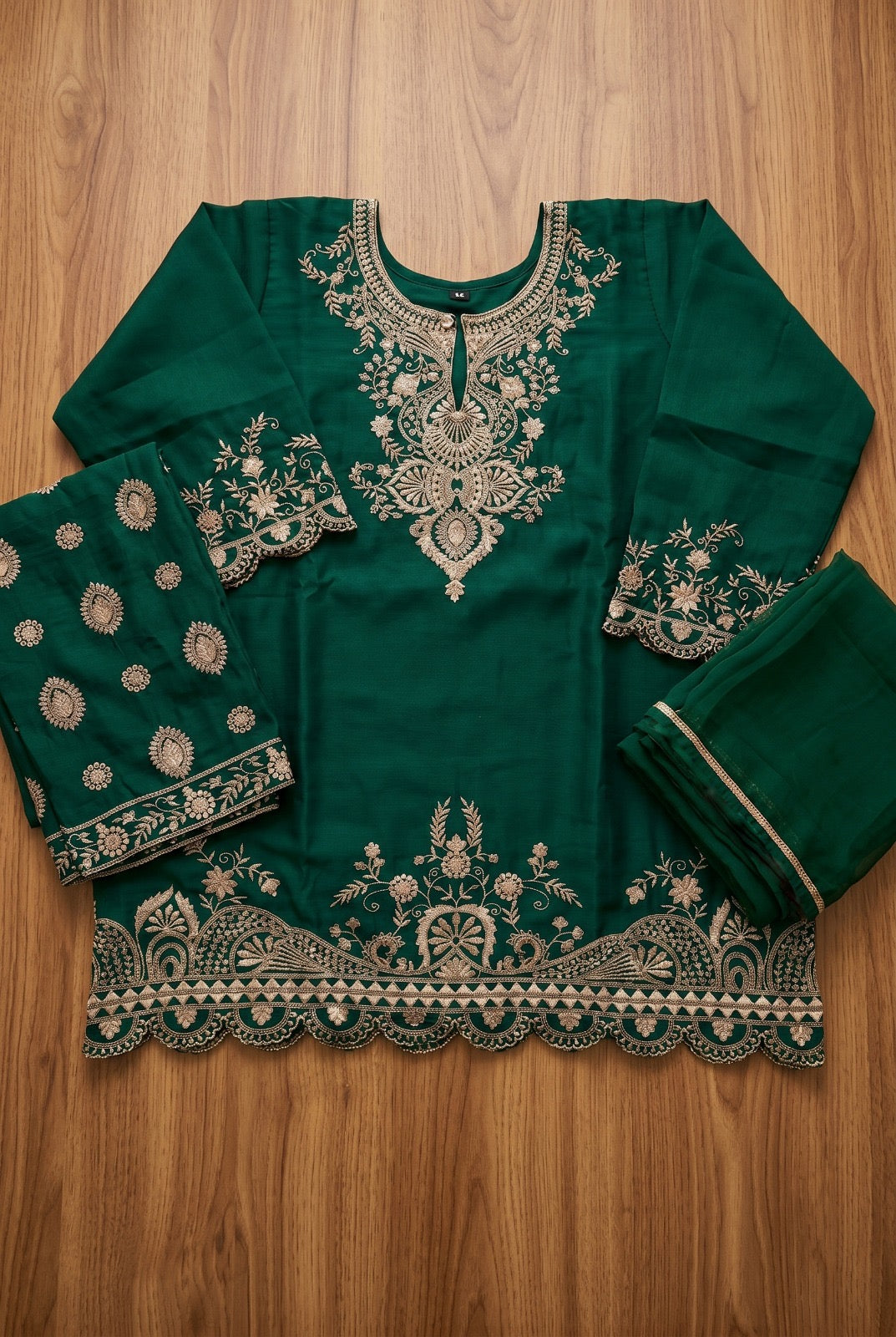 Designer Plazo Dress with Intricate Gold Embroidery – Aashirwad Collection