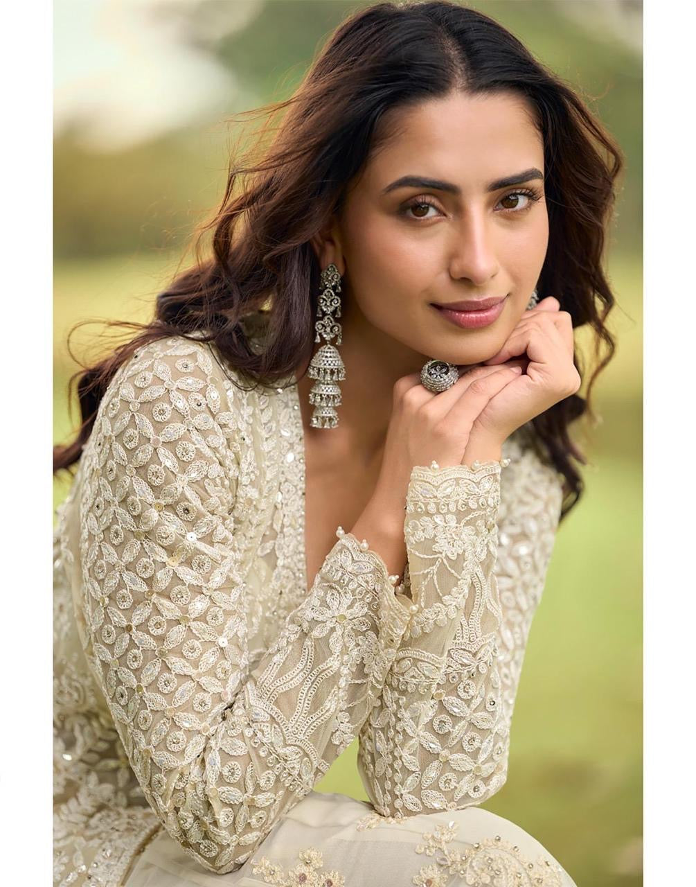 Gorgeous Premium Net Beads Embroidered Festive Plazzo Set