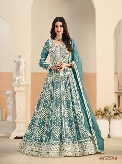 Ethereal Floor Length Embroidered Anarkali Gown