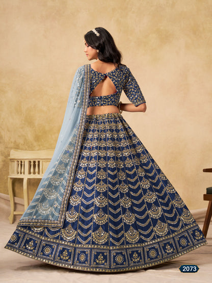 Festive wear Lehenga Set with Intricate Golden Zari and Sequin Embellishments