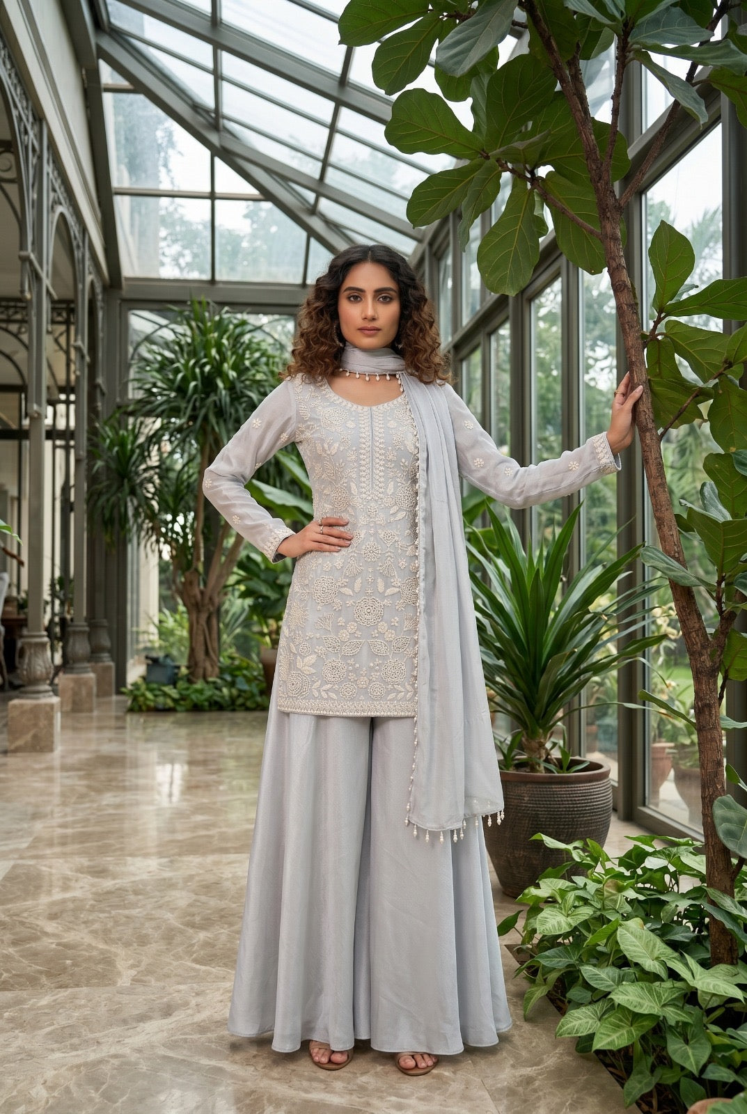 Serene Pastel Shades Festive Sharara Set