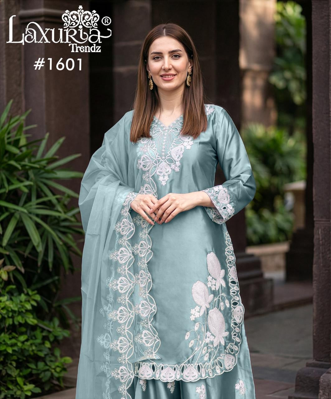 Silken Grace & Floral Artistry Farshi Salwar Suit