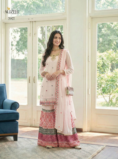 Festive Sharara Set with sophisticated pastel palette