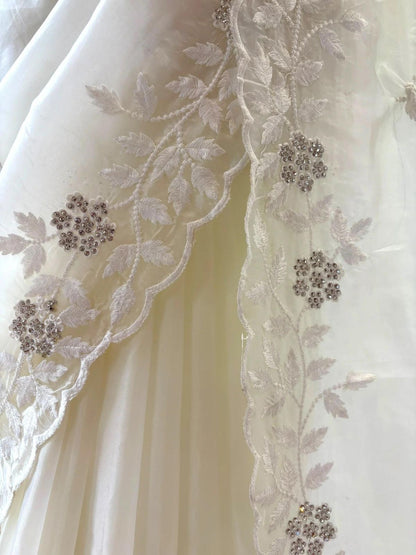 Pure Organza Saree with All-Over Thread & Siroski Work