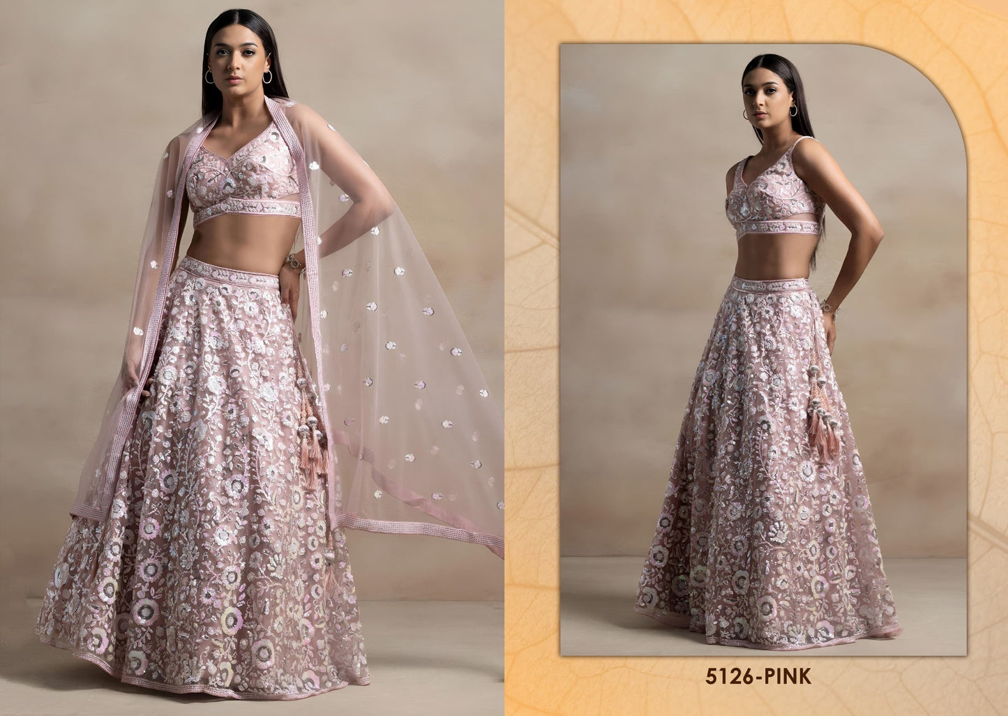Softnet Lehenga with thread and sequin embroidery