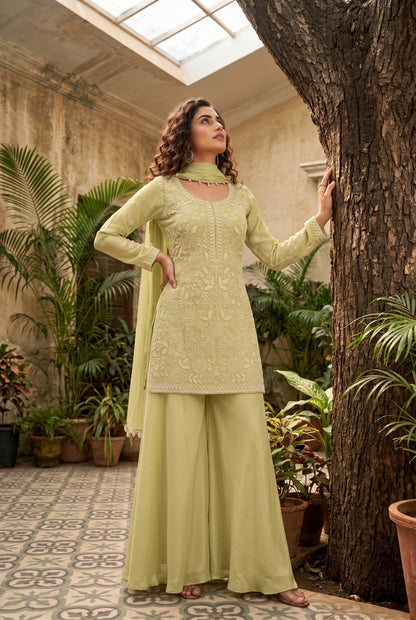 Serene Pastel Shades Festive Sharara Set