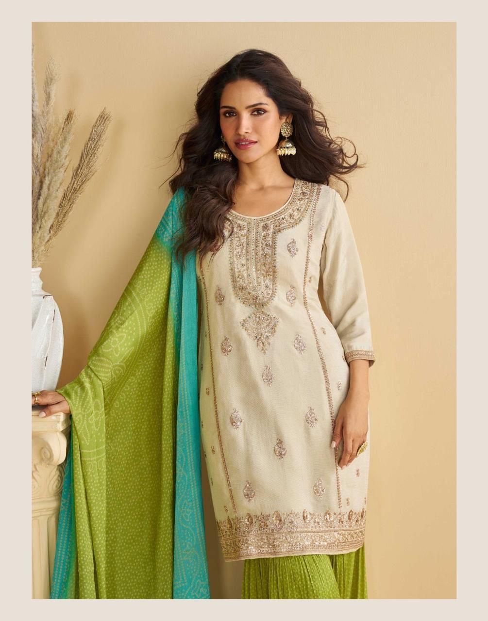 Delicate Elegance Chinon Silk Plazo Set