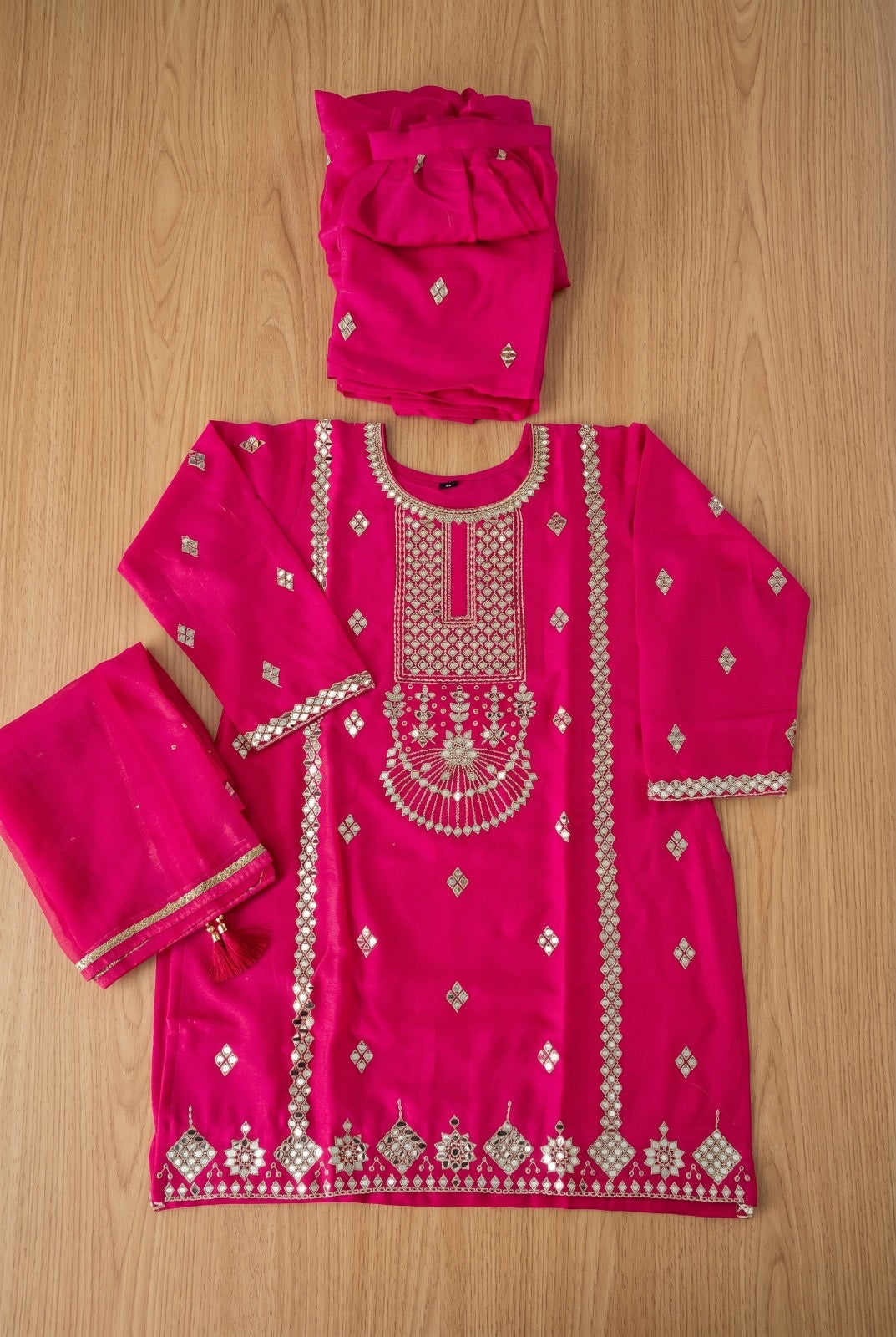 Designer Plazo Dress with Intricate Gold Embroidery – Aashirwad Collection