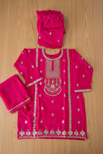 Designer Plazo Dress with Intricate Gold Embroidery – Aashirwad Collection