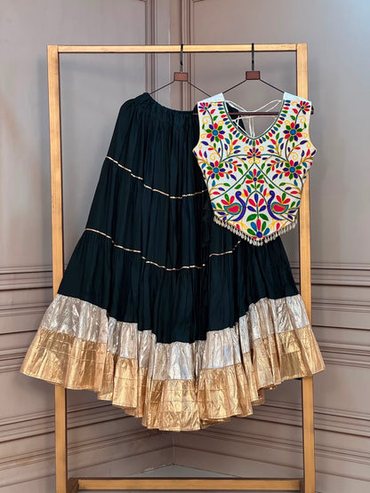 Multicolor Navratri special  Embroidered Choli & Metallic Border Chaniya Choli