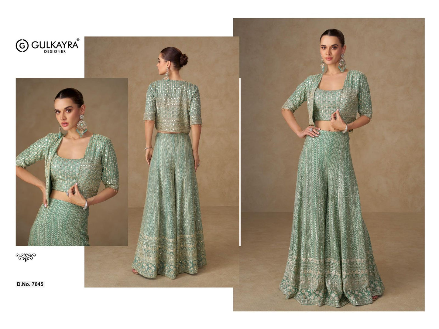 Designer Indo Western Long Dress - Real Georgette Plazzo Set