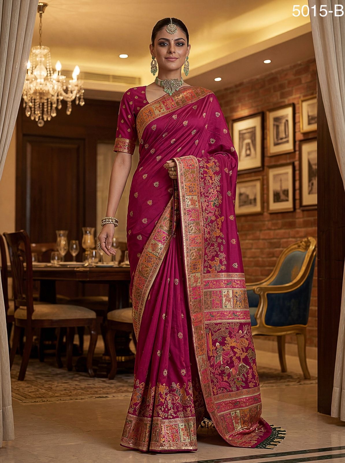 Inspired by traditional artistry made from High Grade Pashmina Silk Saree