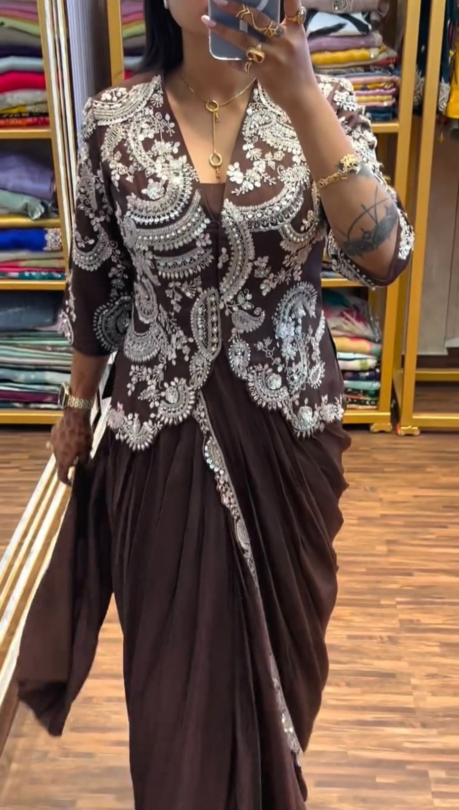 NEW SUPERHIT TRENDING DESIGNER LEHENGA-SAREE WITH EMBROIDERED DUPATTA and FULL FLAIR LEHENGA