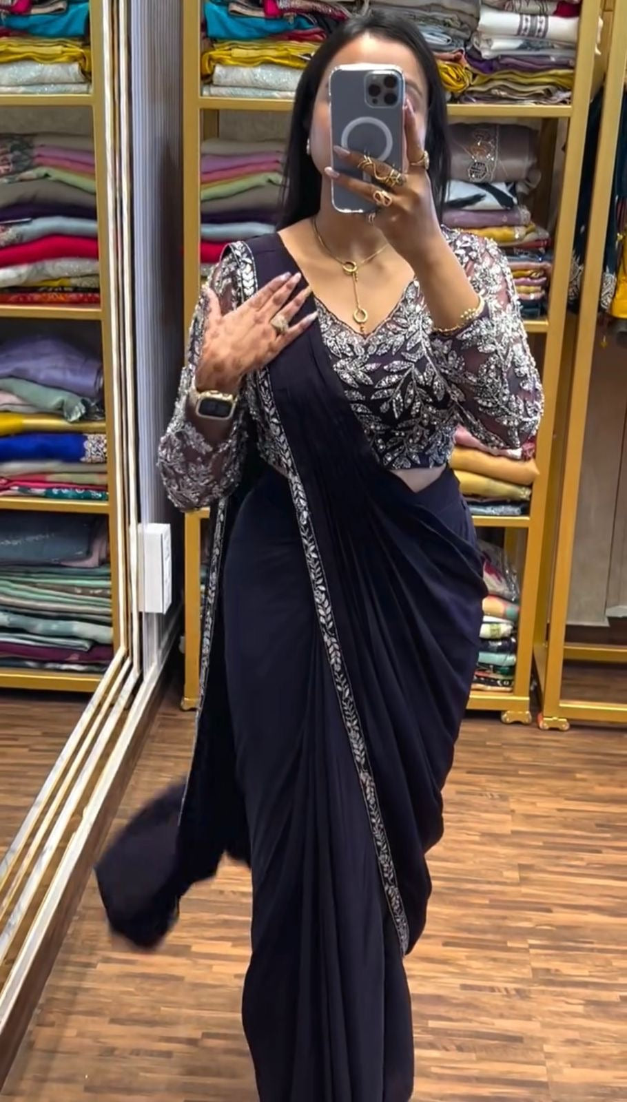 NEW SUPERHIT TRENDING READY TO WEAR SAREE WITH FULLY EMBROIDERED STYLIST BLOUSE ON  RANGOLI FABRIC