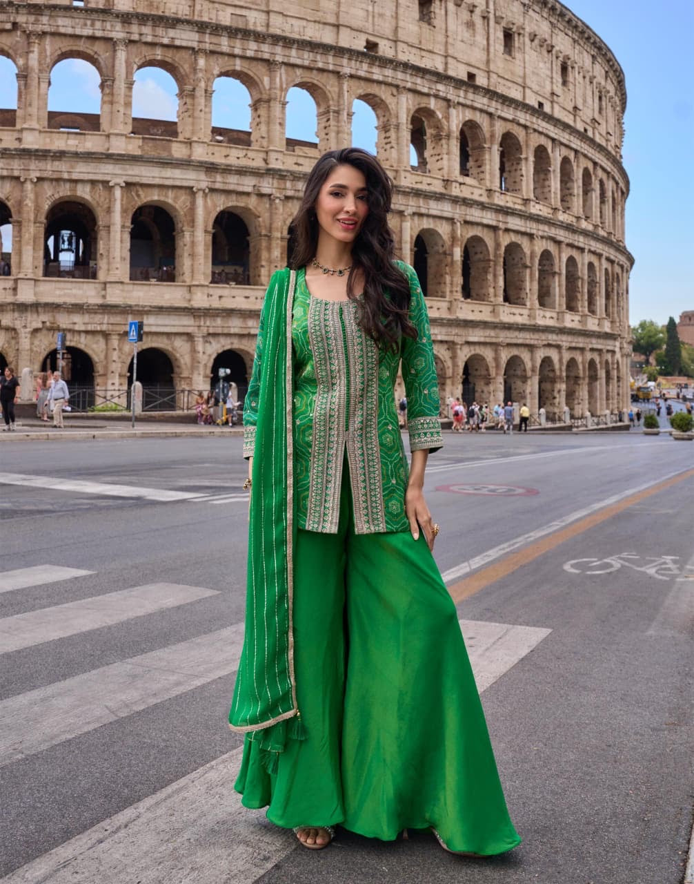 Global Ethnic Charm Sharara Set