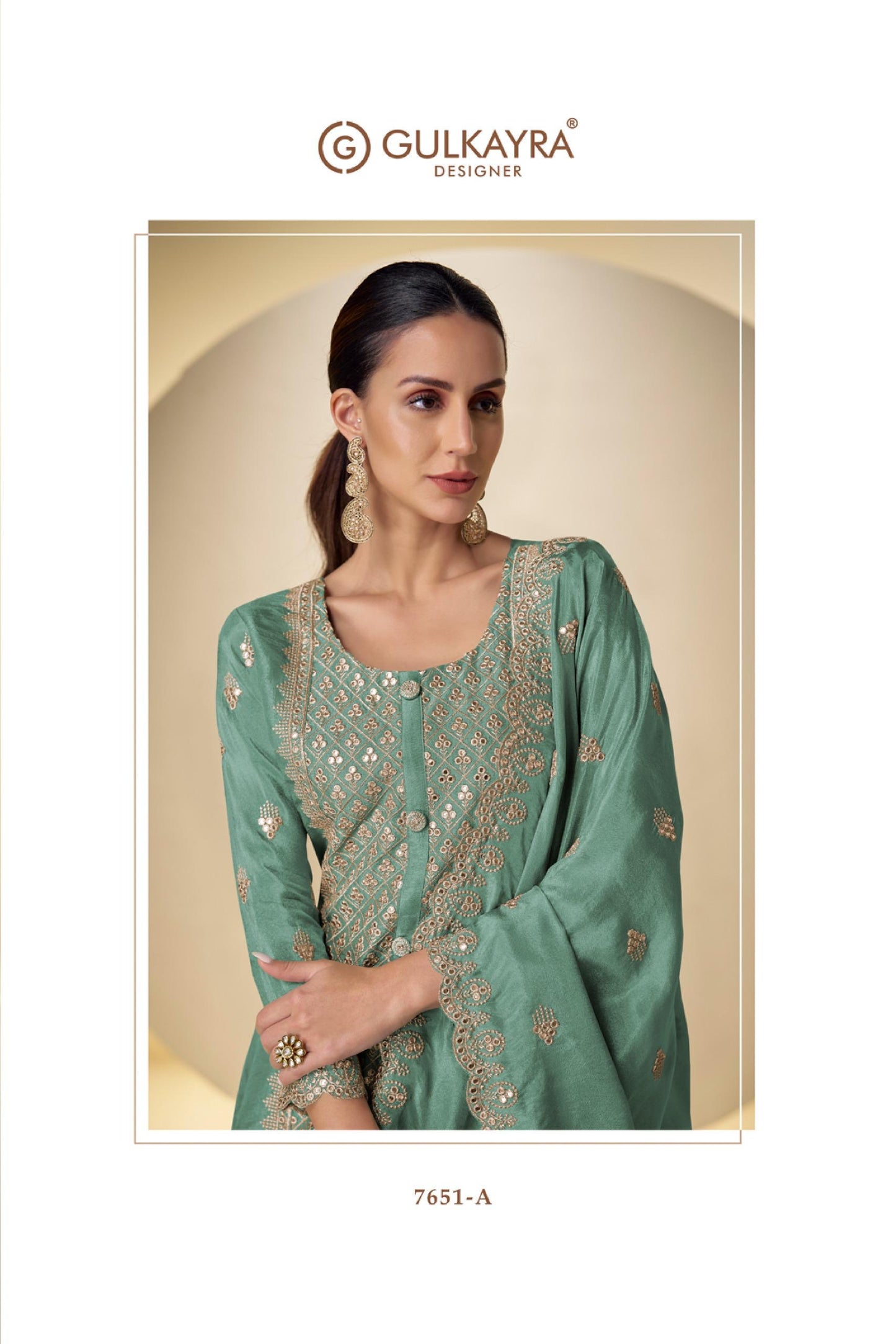 Traditional craftsmanship with modern silhouette embroidered Anarkali set