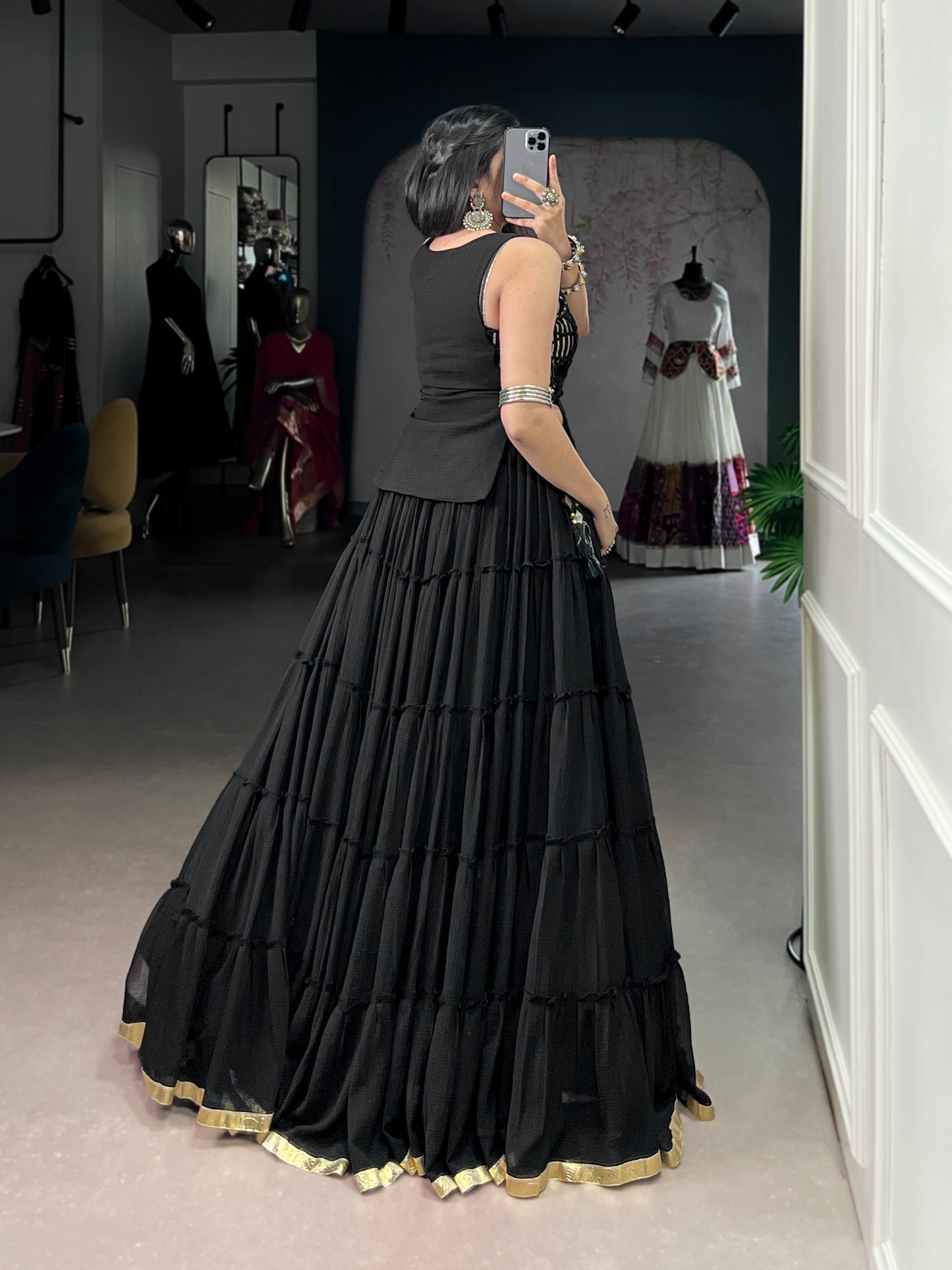 Feather-Light Mirror Work Navratri Lehenga Choli