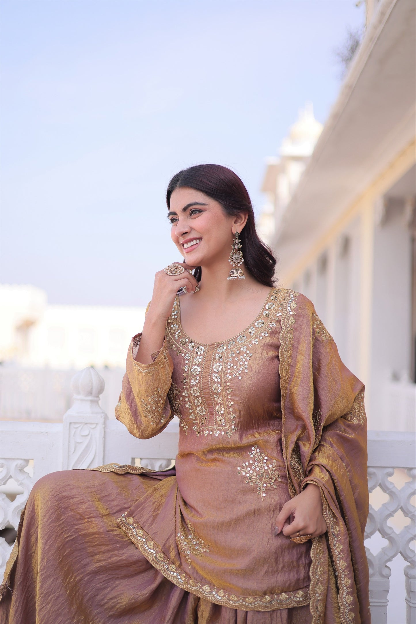 Traditional Elegant Multi Tonal Sharara Set