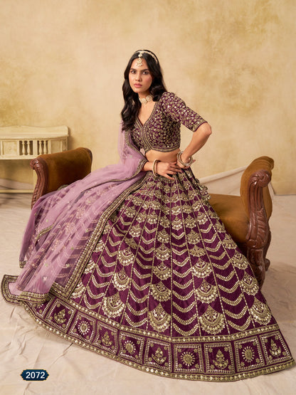 Festive wear Lehenga Set with Intricate Golden Zari and Sequin Embellishments
