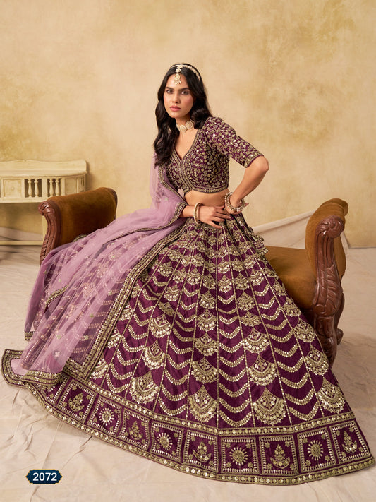 Festive wear Lehenga Set with Intricate Golden Zari and Sequin Embellishments