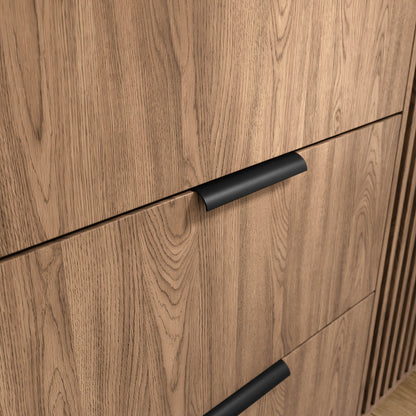 Entsian Oak Wood Paneled Free Standing Wardrobe - Artisan Oak