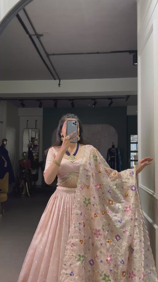 Like a rose in full bloom glowing in pink Lehenga Choli