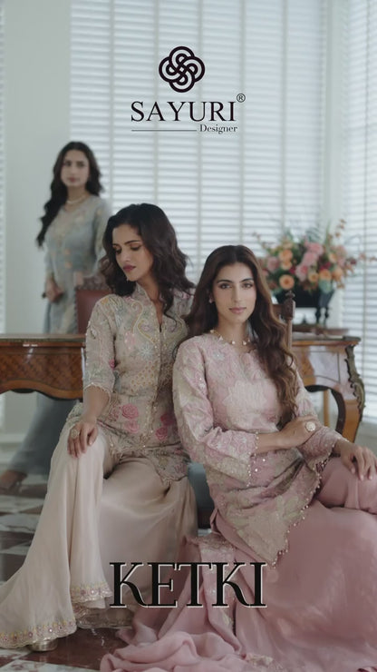 Sophisticated and Ethereal Hand Embroidered Kurti with Plazo
