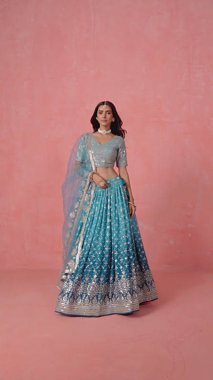 Gorgeous Georgette Ombré Lehenga for special occasions