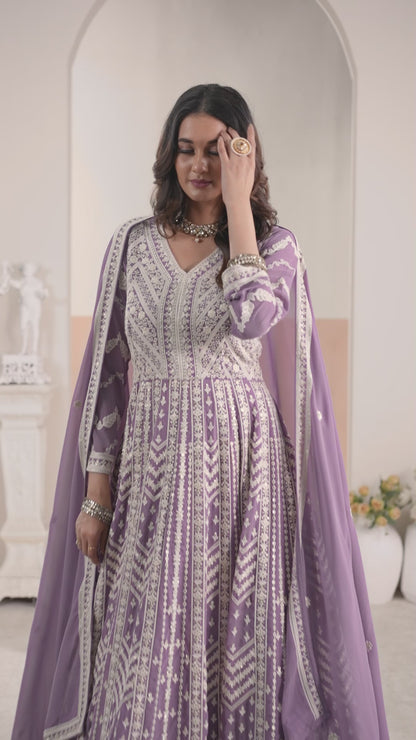 Ethereal Floor Length Embroidered Anarkali Gown