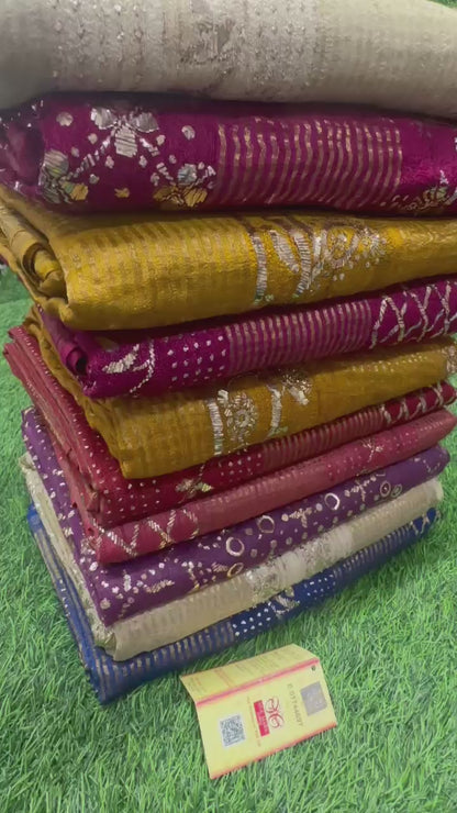 Pure Desi Tussar Silk Saree with Heavy Mukesh Work & Blouse