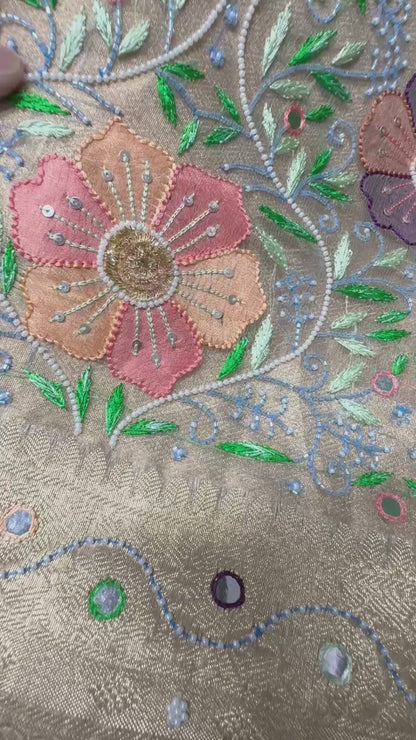 Beautiful soft tissue silk saree