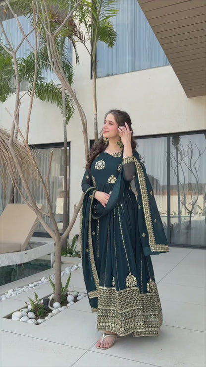 Sparkling Gown with Dupatta