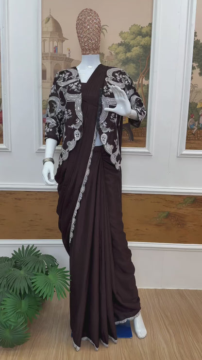 NEW SUPERHIT TRENDING DESIGNER LEHENGA-SAREE WITH EMBROIDERED DUPATTA and FULL FLAIR LEHENGA