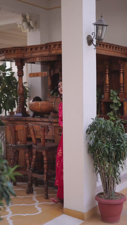 Floral embroidered Anarkali Suit Set