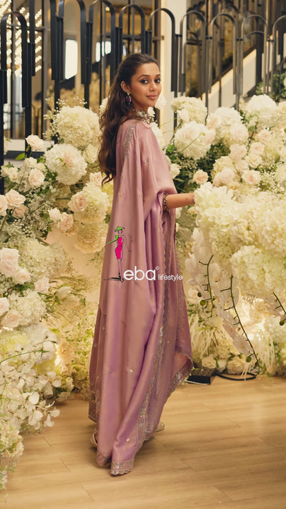Lavender Ethereal Palazzo Set with shimmering embroidery
